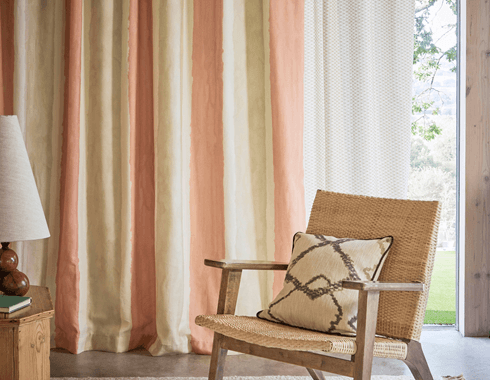 Cortinas con tela El Camino de Nº9 Jim thompson confeccionadas a medida