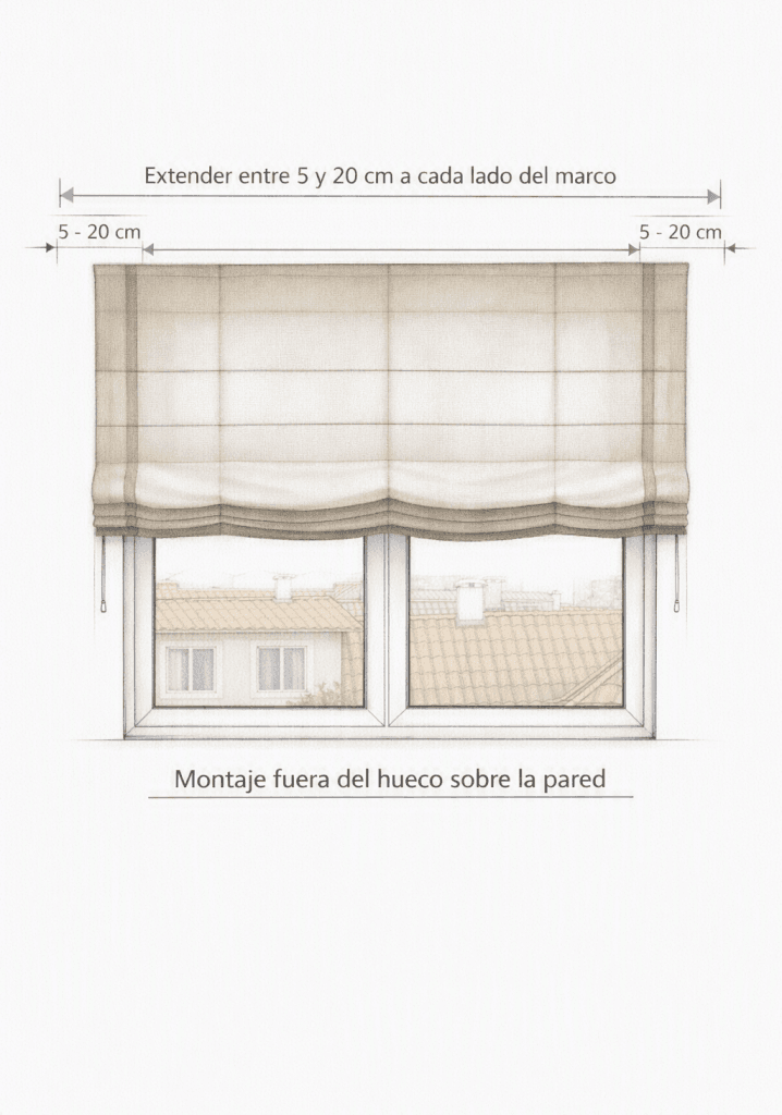 Medidas de estor entre pared